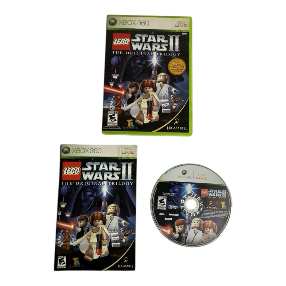 LEGO Star Wars II 2 III 3 Trilogy Clone War Xbox 360 Complete Video Game Bundle